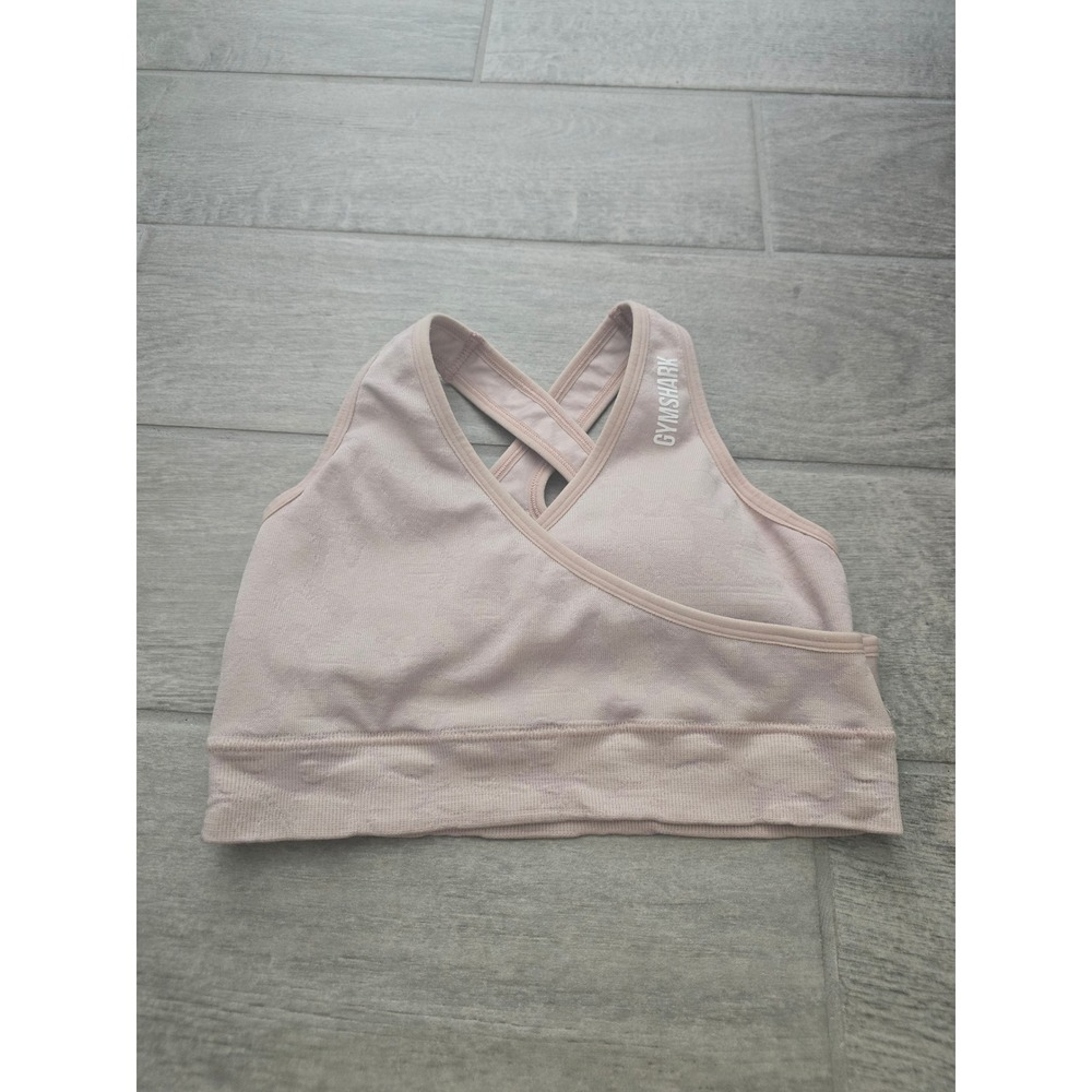 Gymshark Adapt Light Pink Seamless Sports‎ Bra Criss Cross Back Activewear Top S